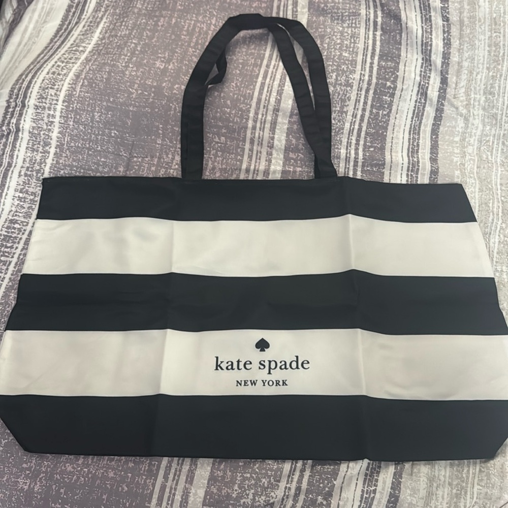 Kate Spade black and white striped Large Tote